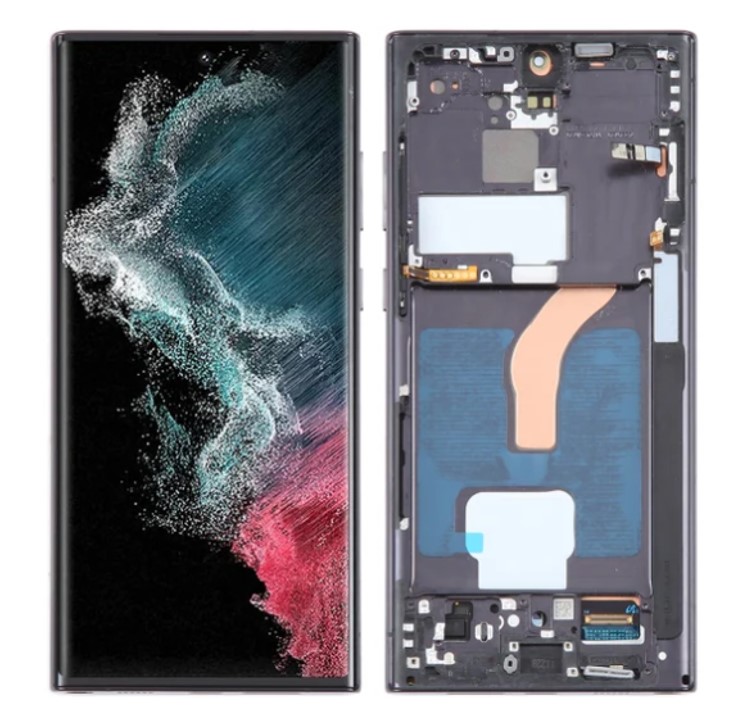 samsung-s22-ultra-complete-lcd-with-frame.jpg Samsung SM-S908E LCD/Screen Replacement (S22 Ultra) - (Excluding Green!!!) -Price Includes Installation - Image 1