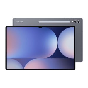 Samsung Galaxy Tab S10 Ultra 5G in grey, front with camera notch, back with S Pen