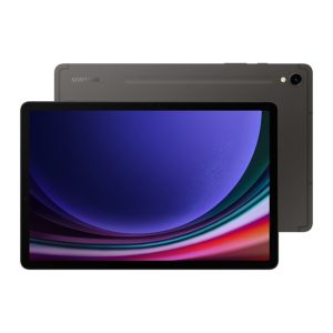 Samsung Galaxy Tab S9 5G in dark grey, front and back with a single rear camera