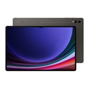 Samsung Galaxy Tab S9 Ultra 5G in dark grey, front screen beside the rear panel with two cameras
